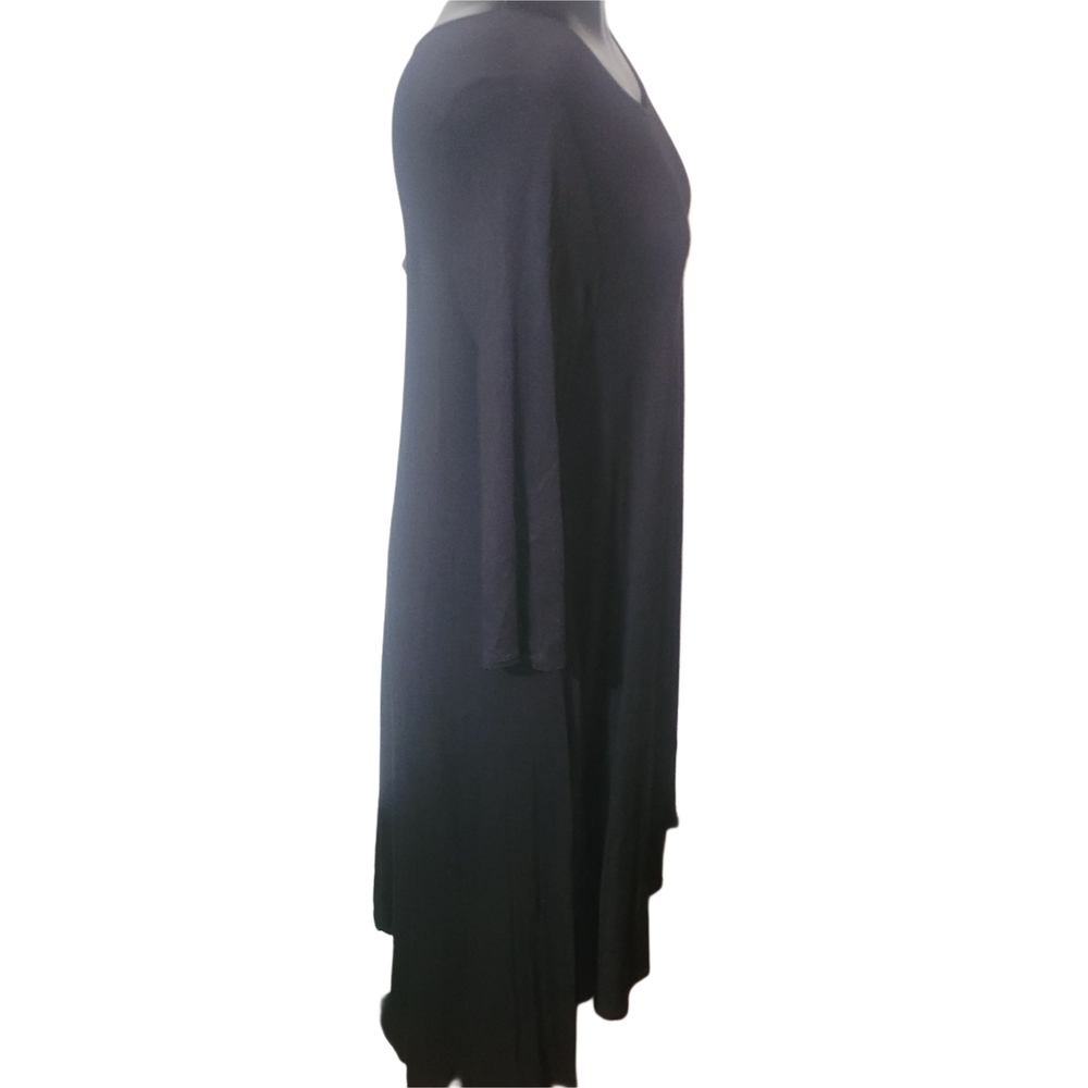 Philosophy Black 3/4 Sleeve High Low Designed Maxi Dress Size L - Picture 4 of 7